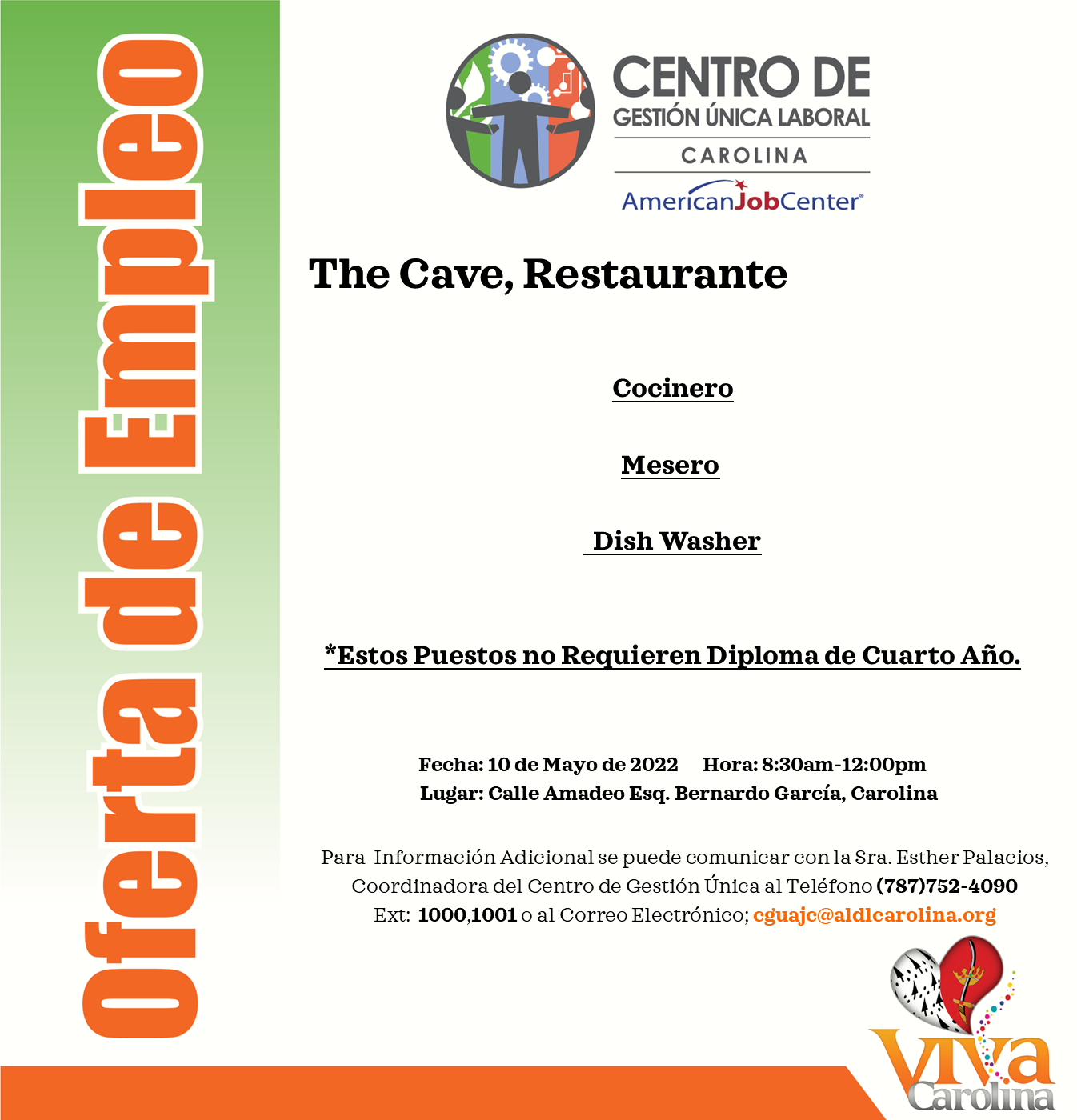 Oferta de Empleo The Cave, Restaurante