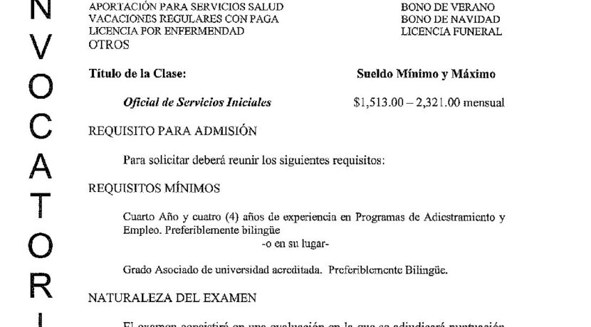 Oferta de Empleo