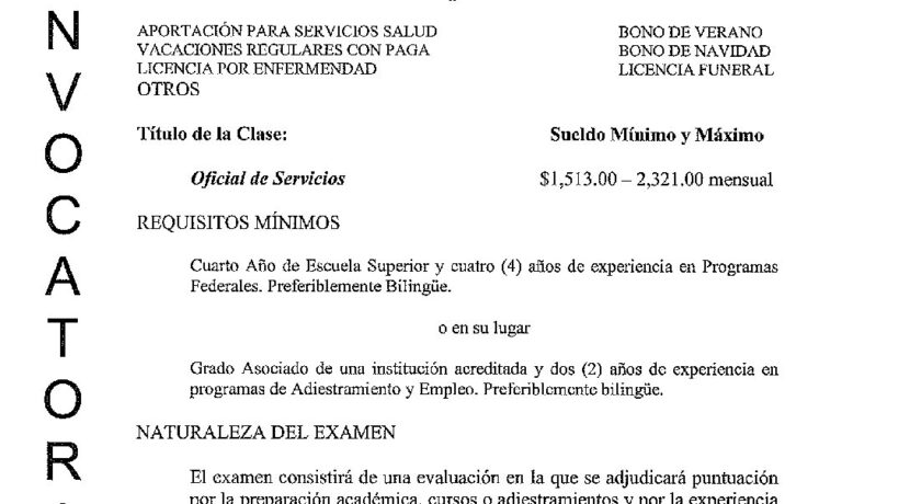 Oferta de Empleo