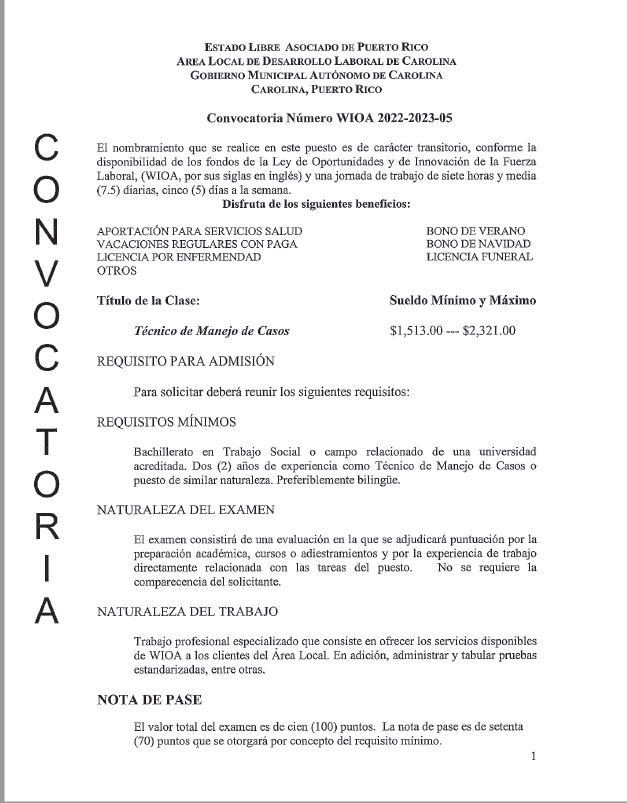 Convocatoria WIOA 2022-23-05