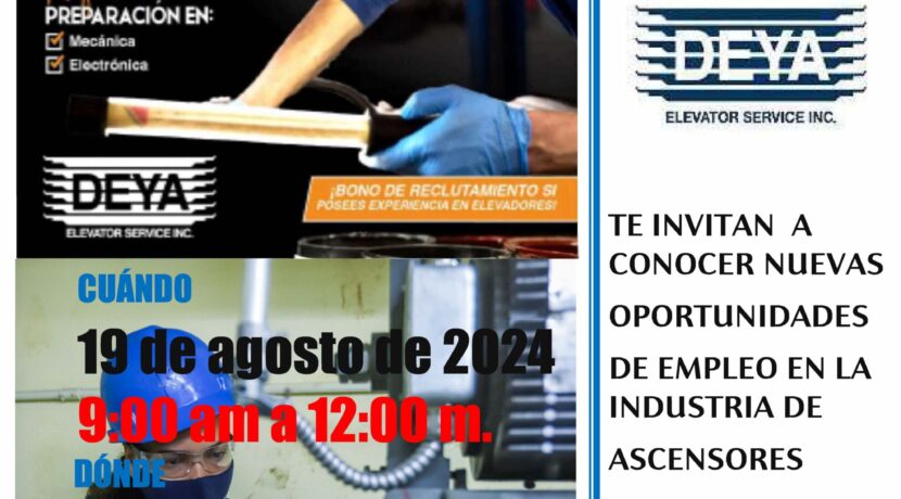 Ofertas de Empleo de Deya Elevator Service Inc. el 19 de agosto de 2024