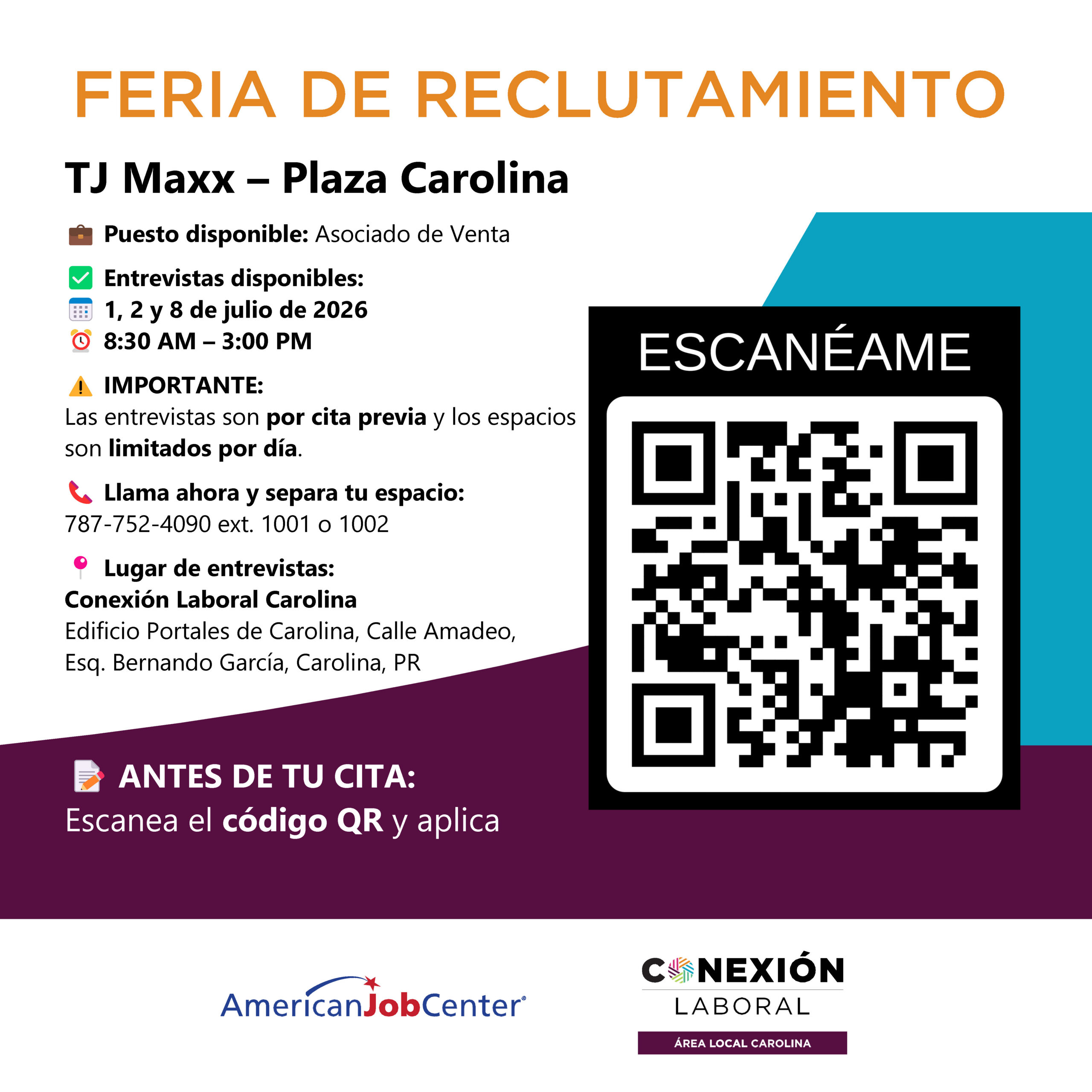 🚨 ¡FERIA DE RECLUTAMIENTO TJ-MAXX! 🚨