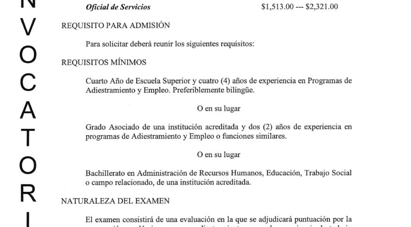 Convocatoria Número WIOA 2026-27-02