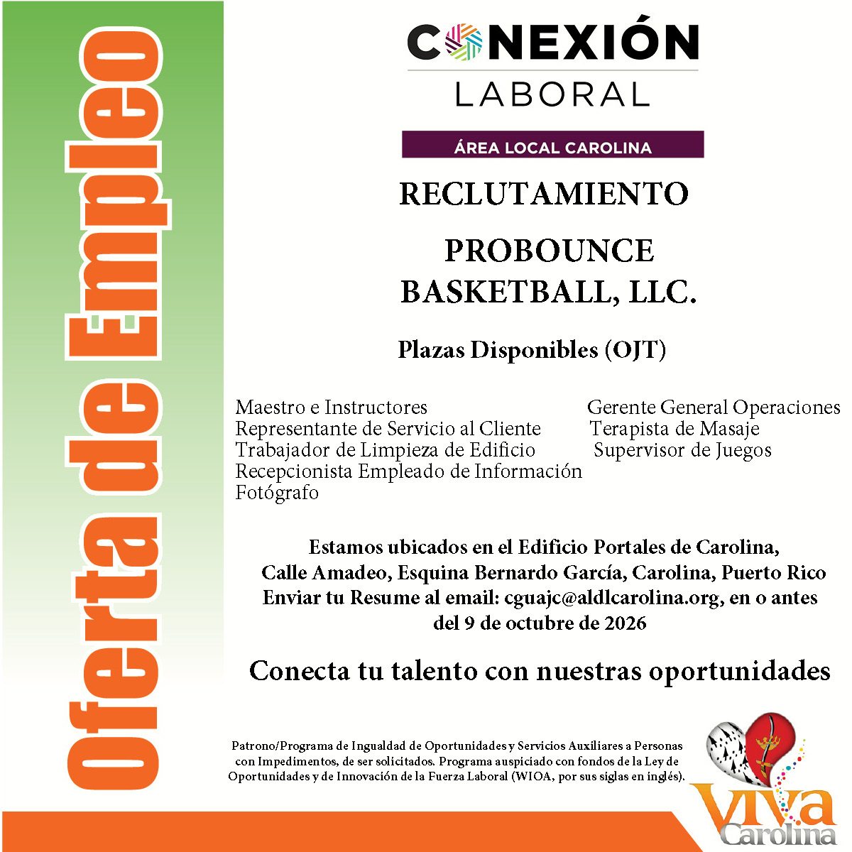 📢 ¡Nuevas oportunidades de empleo en Carolina! 📢